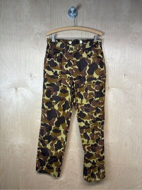 Vintage Field & Stream Camo Print Canvas Pants – Green/Brown